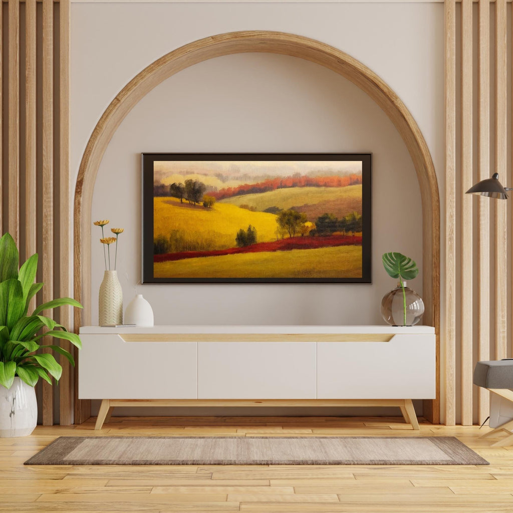 Serene Landscape Oil Painting Wall Art Printable Calm Nature Scene Soft Brushstroke Impressionist Style Digital Download