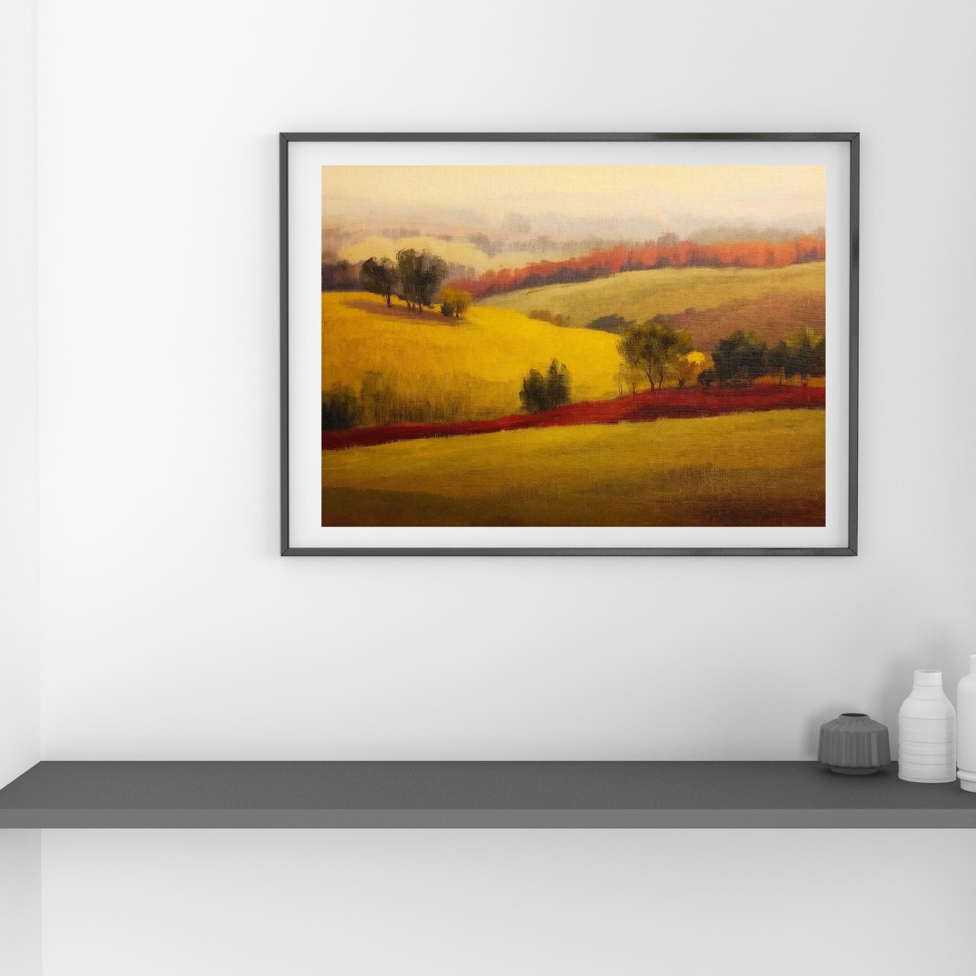 Serene Landscape Oil Painting Wall Art Printable Calm Nature Scene Soft Brushstroke Impressionist Style Digital Download