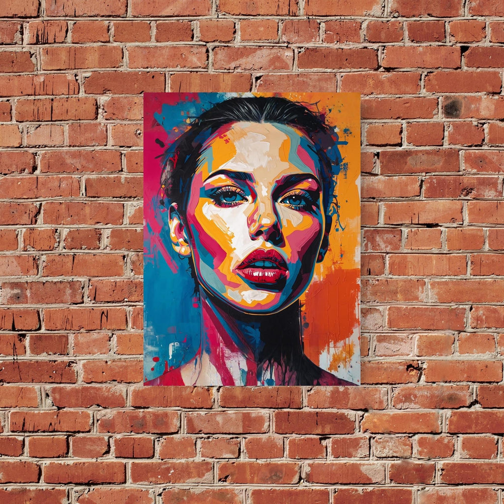 Abstract Vibrant Portrait Wall Art Printable Colorful Expressive Painting Modern Bold Strokes Contemporary Digital Download