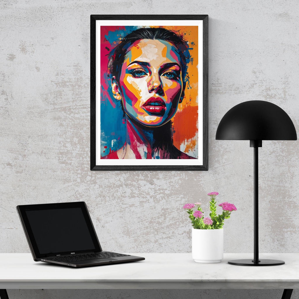 Abstract Vibrant Portrait Wall Art Printable Colorful Expressive Painting Modern Bold Strokes Contemporary Digital Download