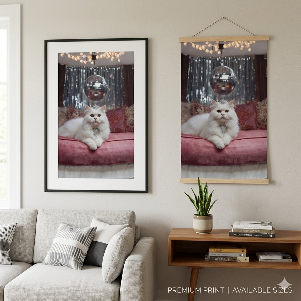 Luxury Cat Wall Art Royal Cat  Rolled Poster Pet Lover Gift Cat Lover Gift Rolled Poster
