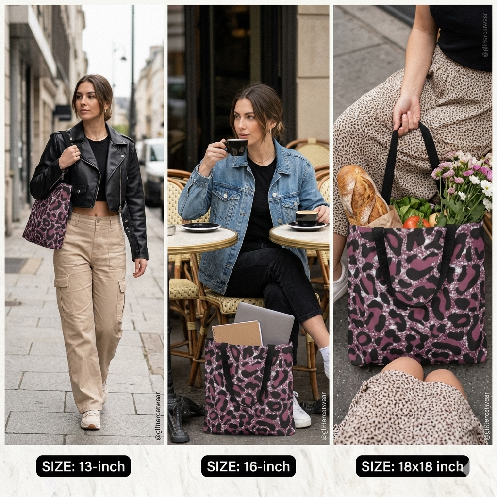 Pink Leopard Print Tote Bag – Glam Animal Print Shoulder Bag | Stylish Everyday Accessory