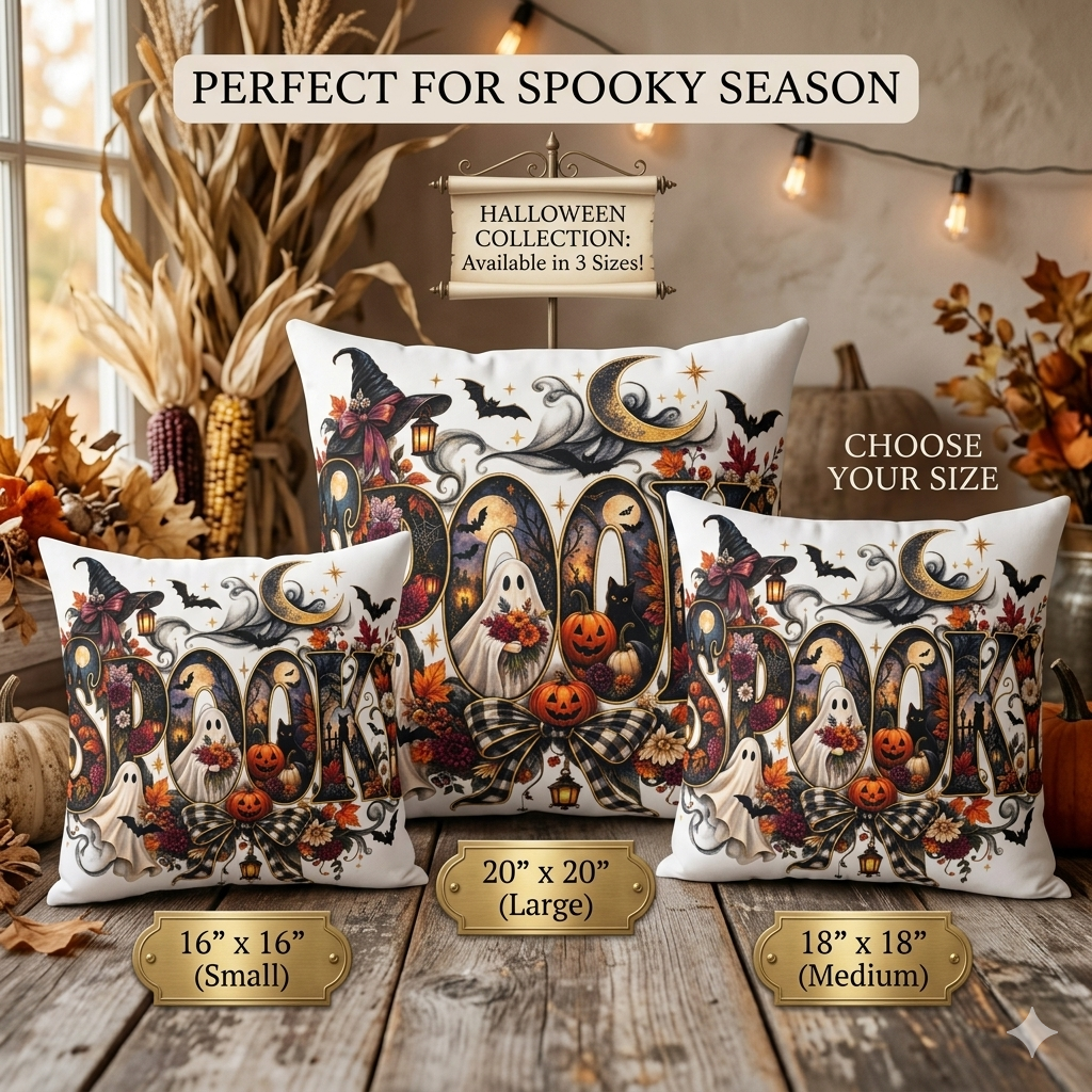 Spooky Halloween Cushion Poly Canvas Fall Home Decor Stuffed Accent Cushions Spooky Festive Collection