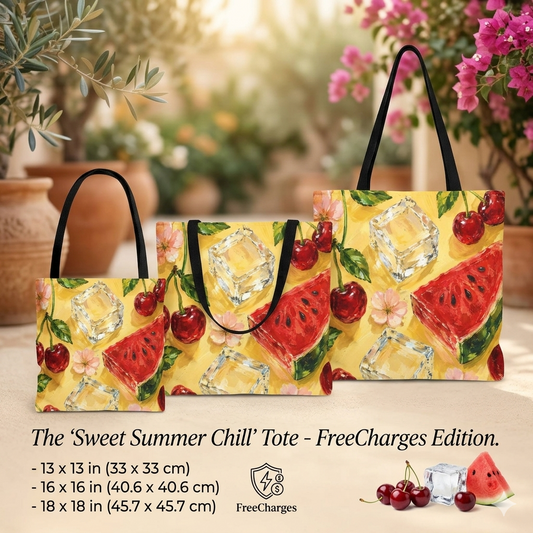 Summer Fruit Tote Bag – Cherry & Watermelon AOP Bag | Colorful Everyday Accessory